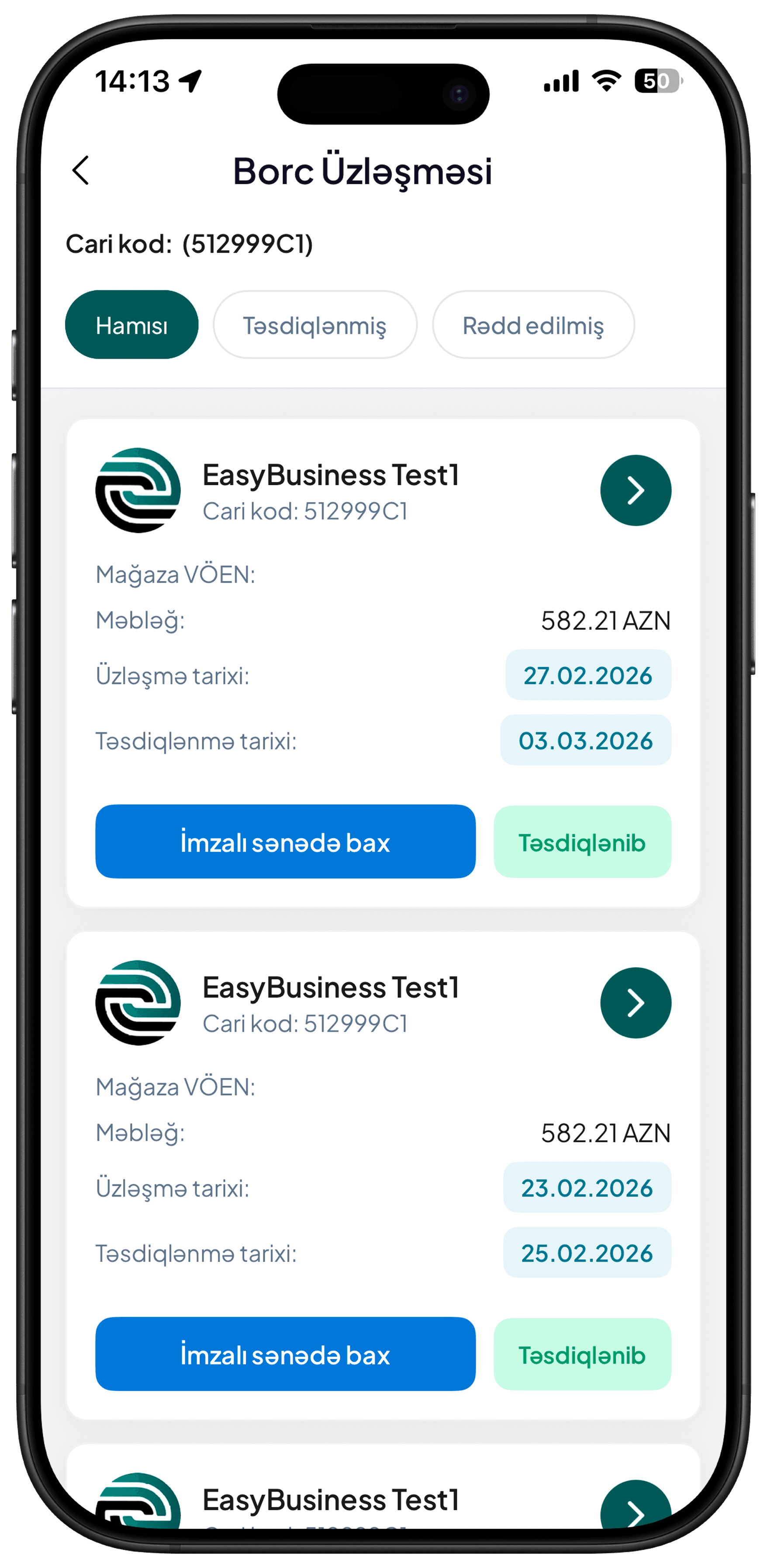 Əvvəl təsdiqlədiyiniz üzləşmələri görün
